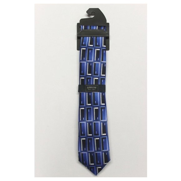 Men's Arrow Classic Width Neck Tie (64774404) Blue - Picture 1 of 3